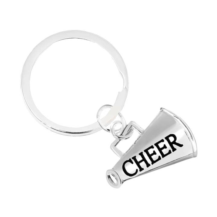 Megaphone Cheerleading Split Ring Keychains for wholesale by The Awareness Company