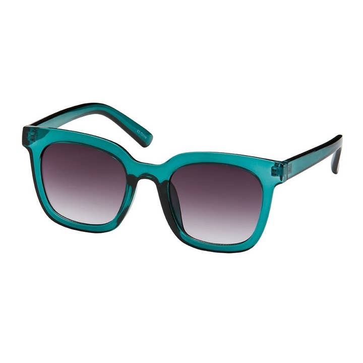 Blue Gem Sunglasses Inc - Vente Lunettes de soleil – femme - 1311-4 Rose - Lunettes de soleil carrées vert émeraude cristal1