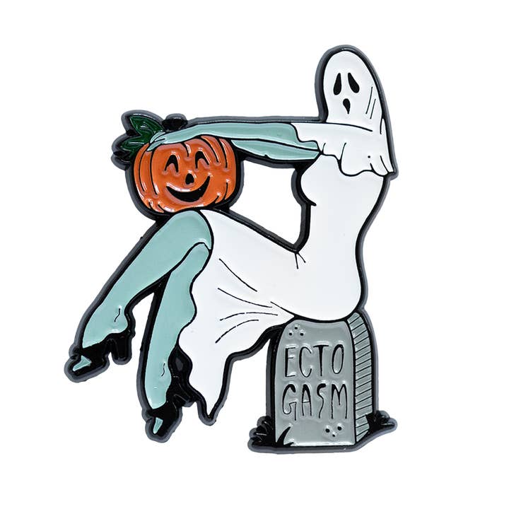 Ectogasm - Wholesale Lapel Pin/Button - Vintage Pinup Ghost Enamel Pin Halloween Accessory