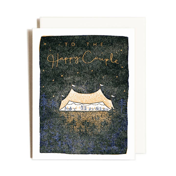 Wedding Tent | Letterpress Card for wholesale by Homework Letterpress Studio