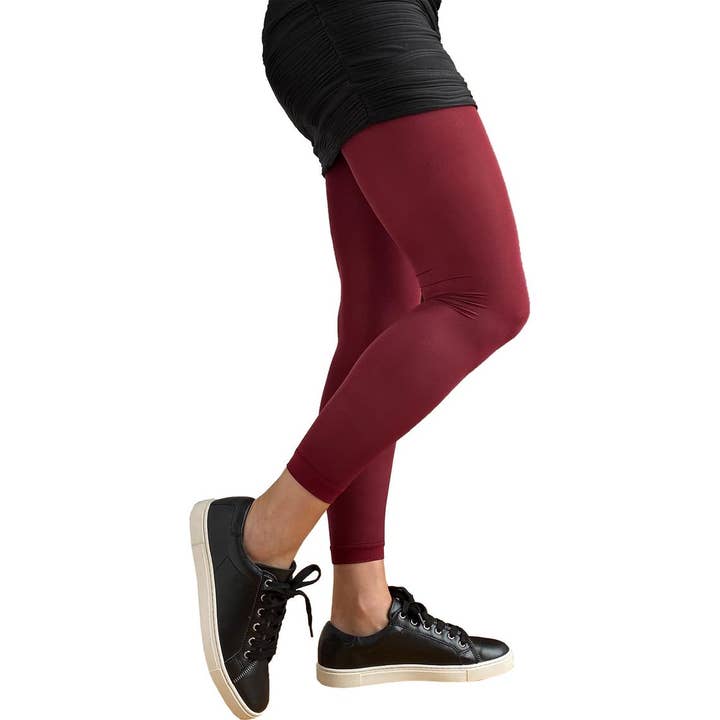 Malka Chic - Vendita all'ingrosso Collant - Donna - Collant senza piedi bordeaux da donna dalla SM alla 5XL