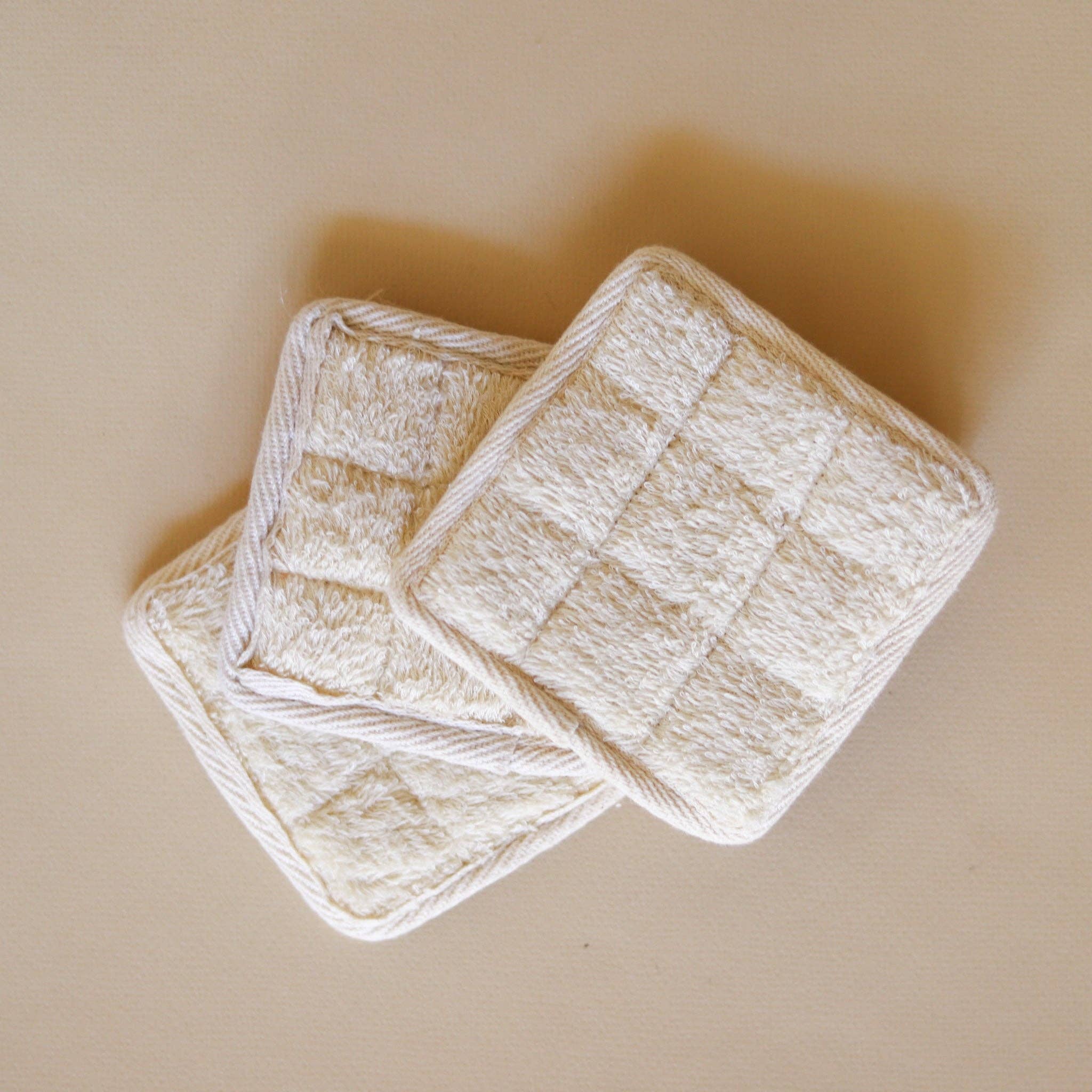 Chickidee - Venta al por mayor Pufs/esponjas de baño - Exfoliante cuadrado de algodón Terry Organic Lifestyle1