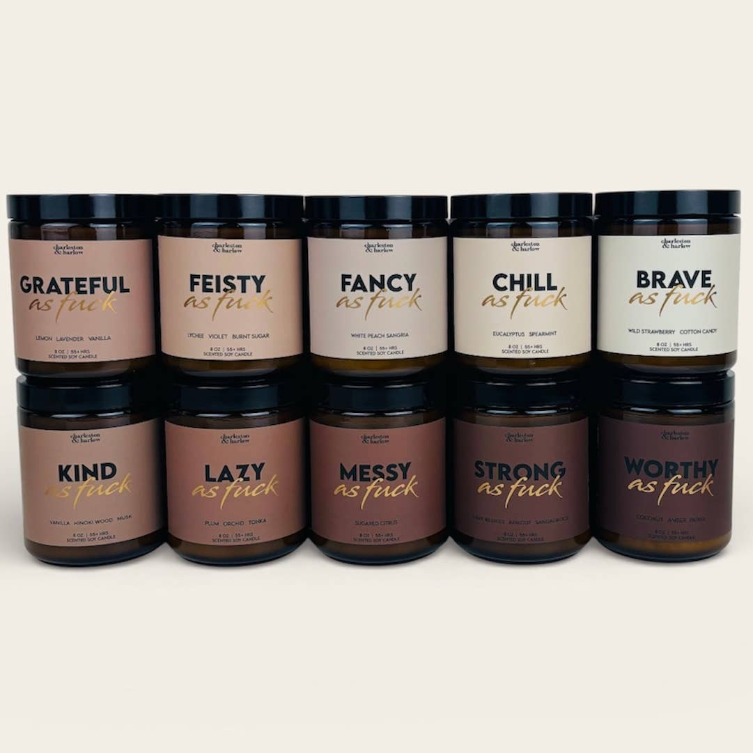 Charleston & Harlow Candle Co. - Wholesale Jar/Filled Candle - MESSY AF - Sugared Citrus Sweary Soy Candle 8oz2