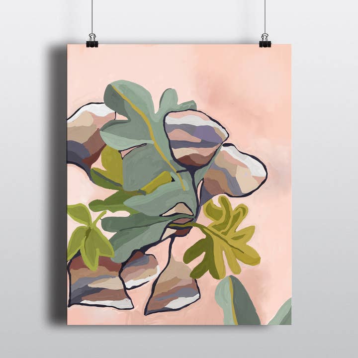 Art Print PODS AND LEAVES for wholesale by pixelimpress