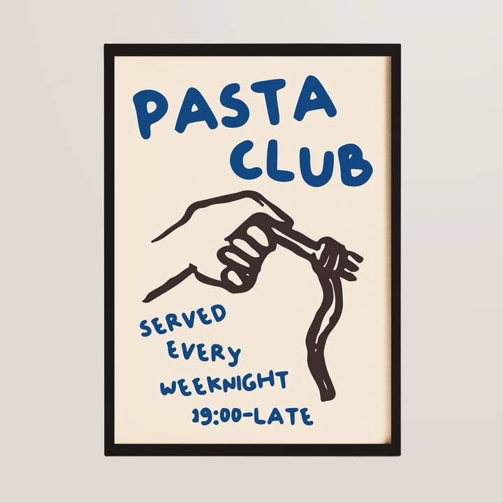 Pasta Club Blue Print for wholesale by Alluvion
