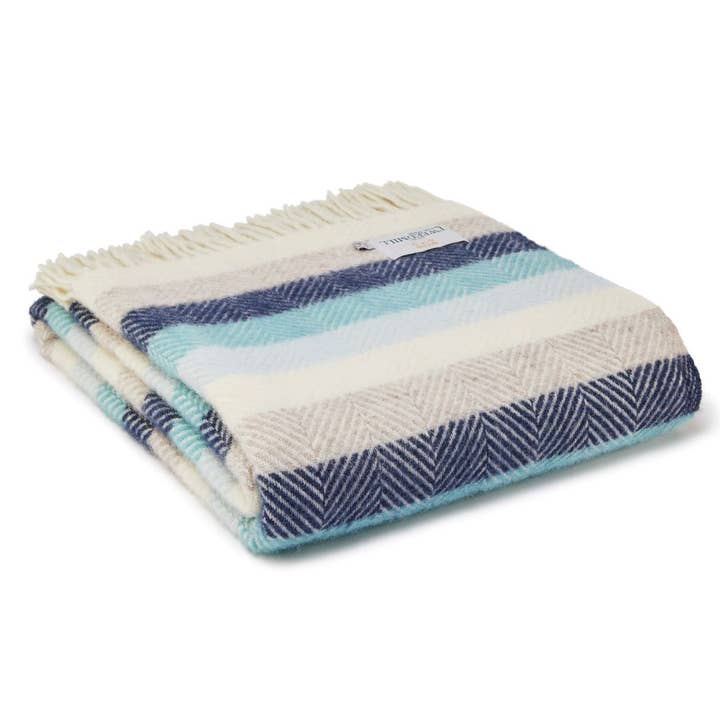 Stripe Pure New Wool Throw for wholesale by Tweedmill Textiles