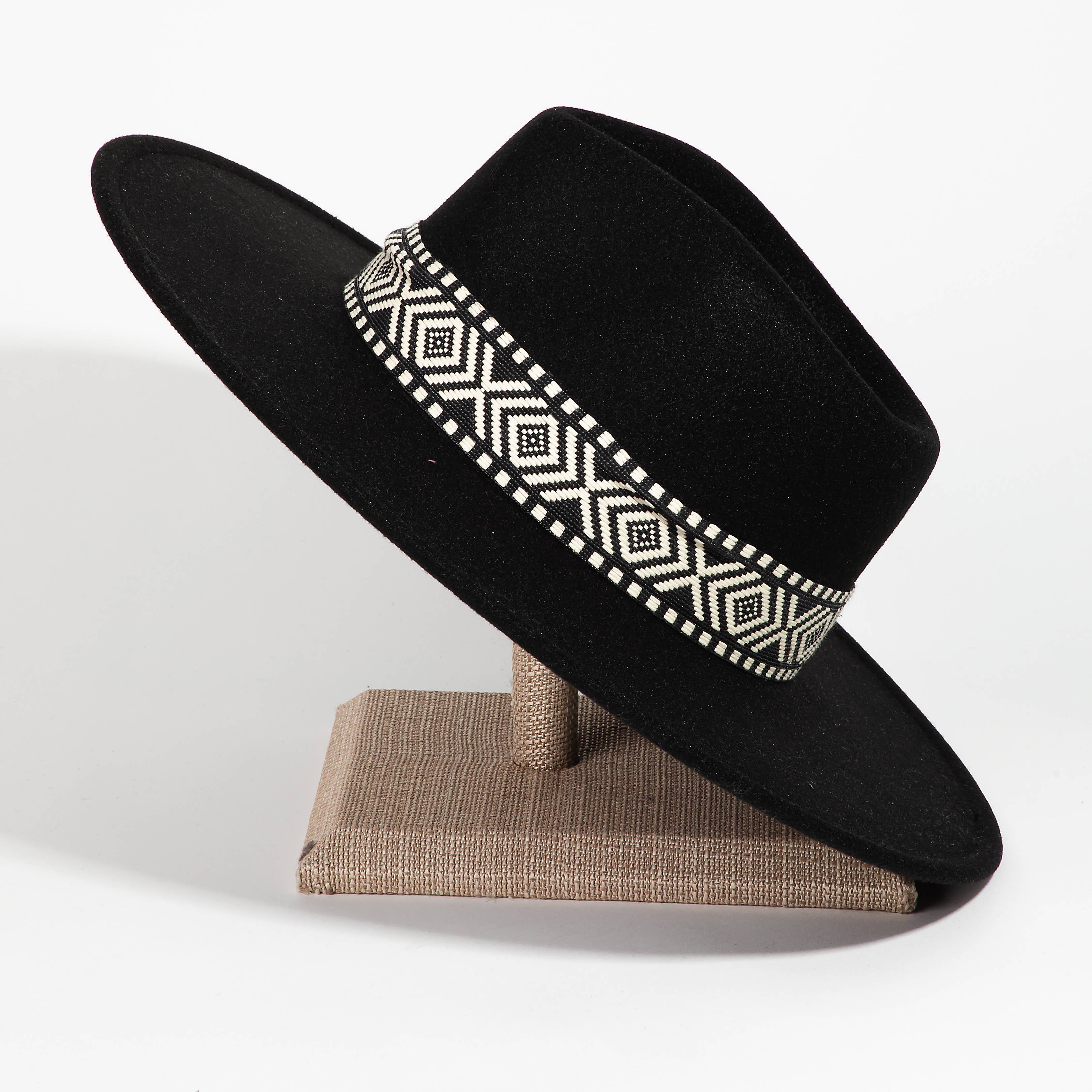 Collections by Fame Accessories - Wholesale Fedora - Women's - Boho Stripe Pattern Fedora Hat1