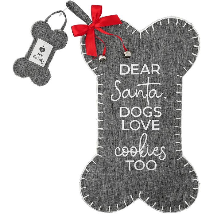 Dogs - Canvas Tweed Stocking with Mini Ornament and other Purchase wholesale dog christmas stocking. Free returns & net 60 terms on Faire trending on Faire.