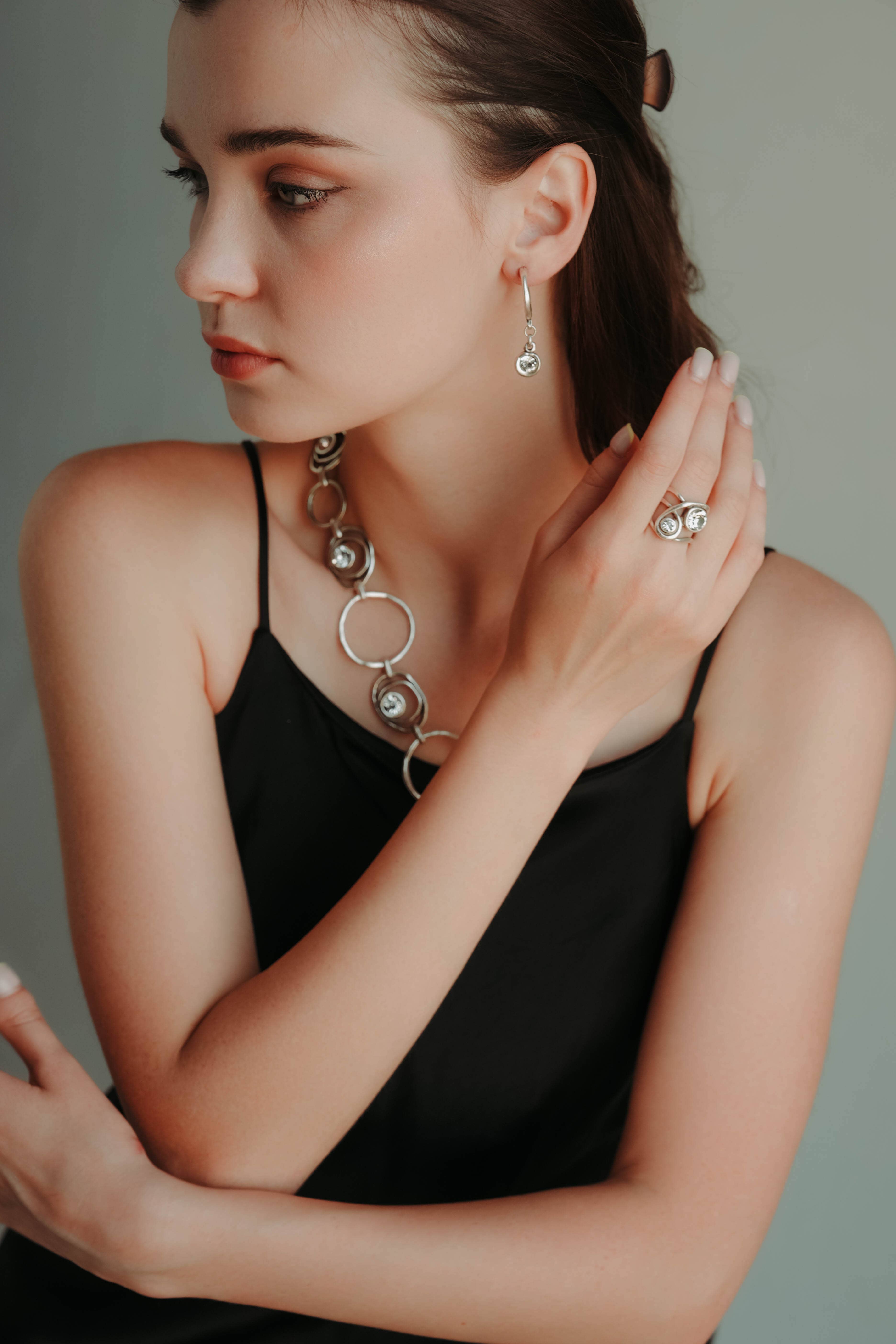 Chanour - Wholesale Cocktail/Statement Ring - Handmade Crystal Brass Ring - 68206