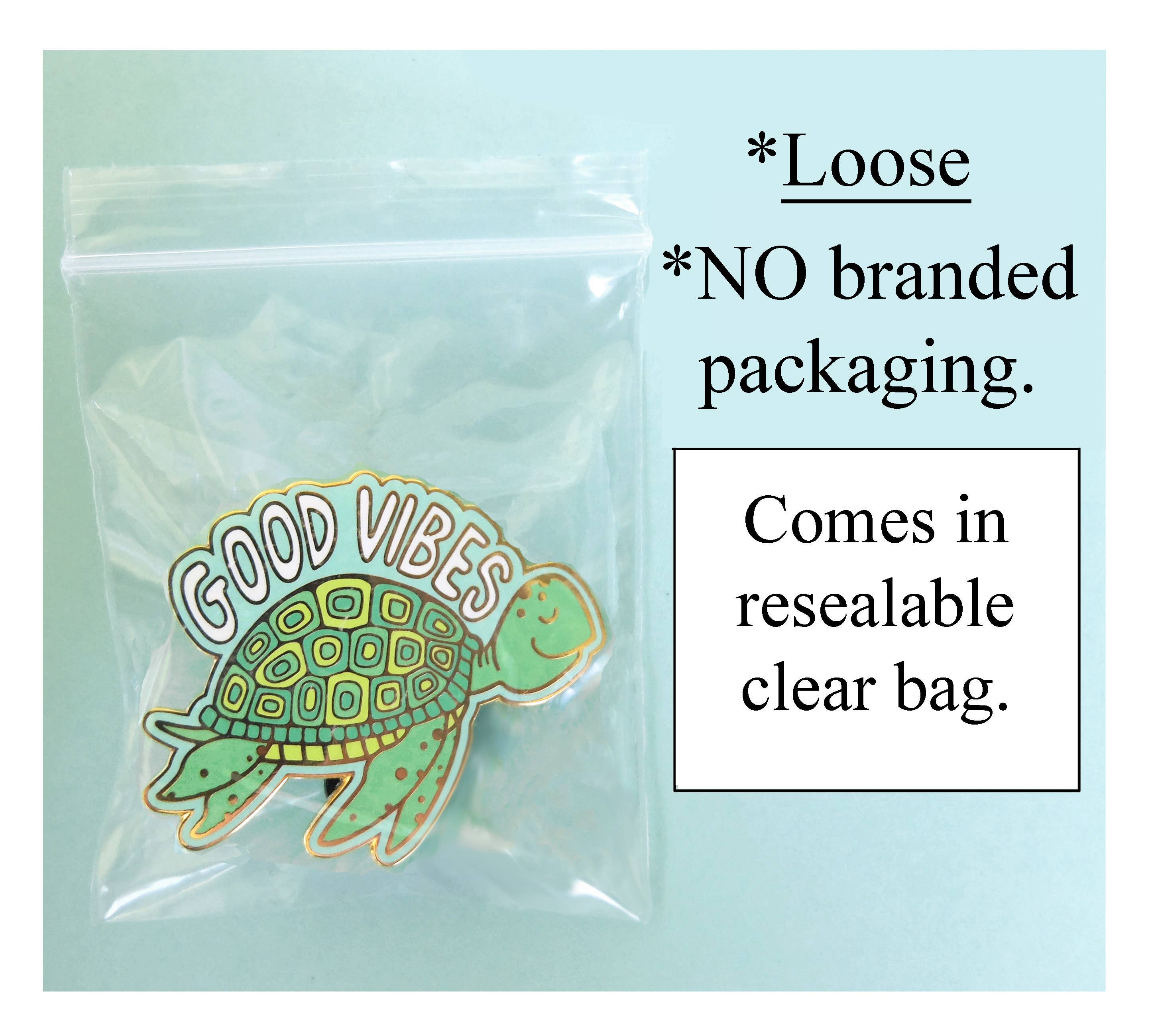 Lucky Sardine - Wholesale Lapel Pin/Button - Sea Turtle, Good Vibes, Marine Ocean Life, Hard Enamel Pin0
