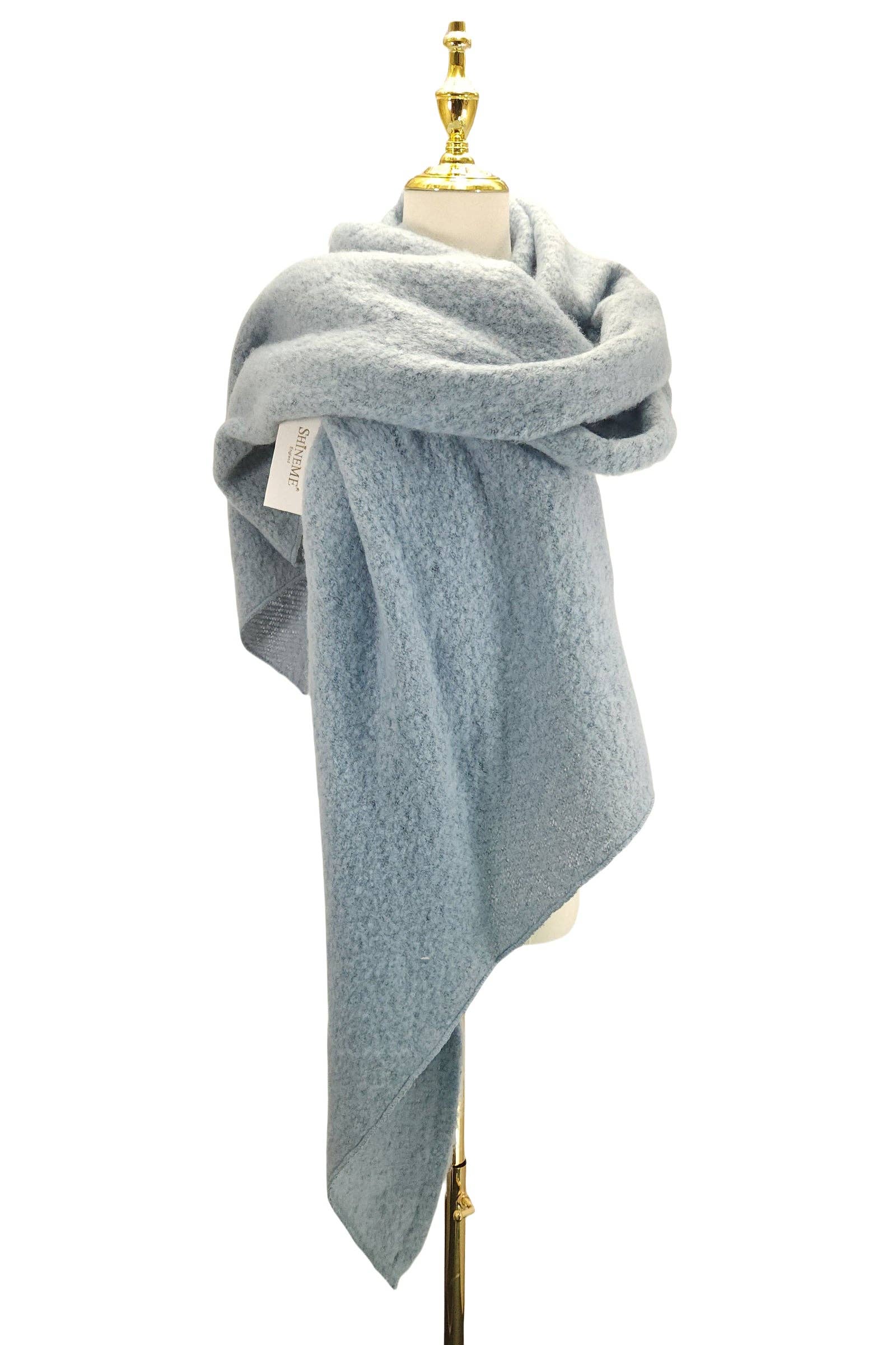 Fashion Scarf World - Wholesale Scarf - Women's - Plain Boucle Diagonal Edge Wool Scarf1