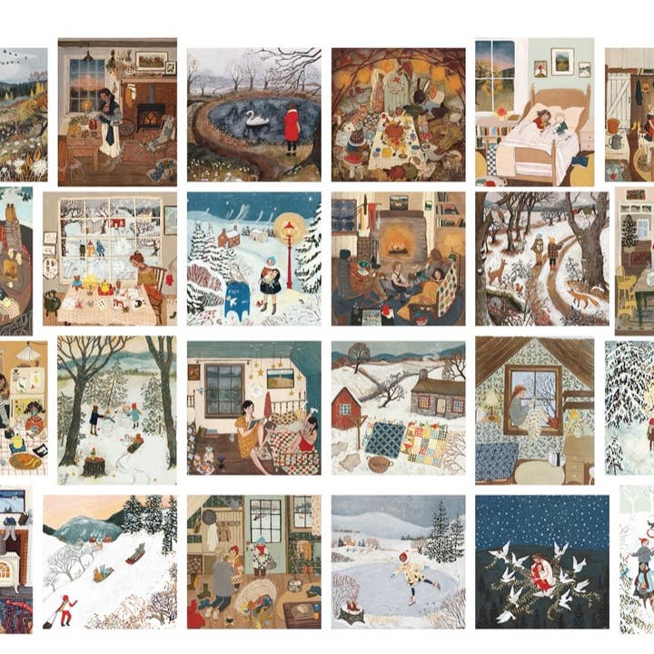 New York Puzzle Company - Wholesale Puzzle - Adult - Loré Pemberton Advent Calendar - Set of 24 Mini Puzzle