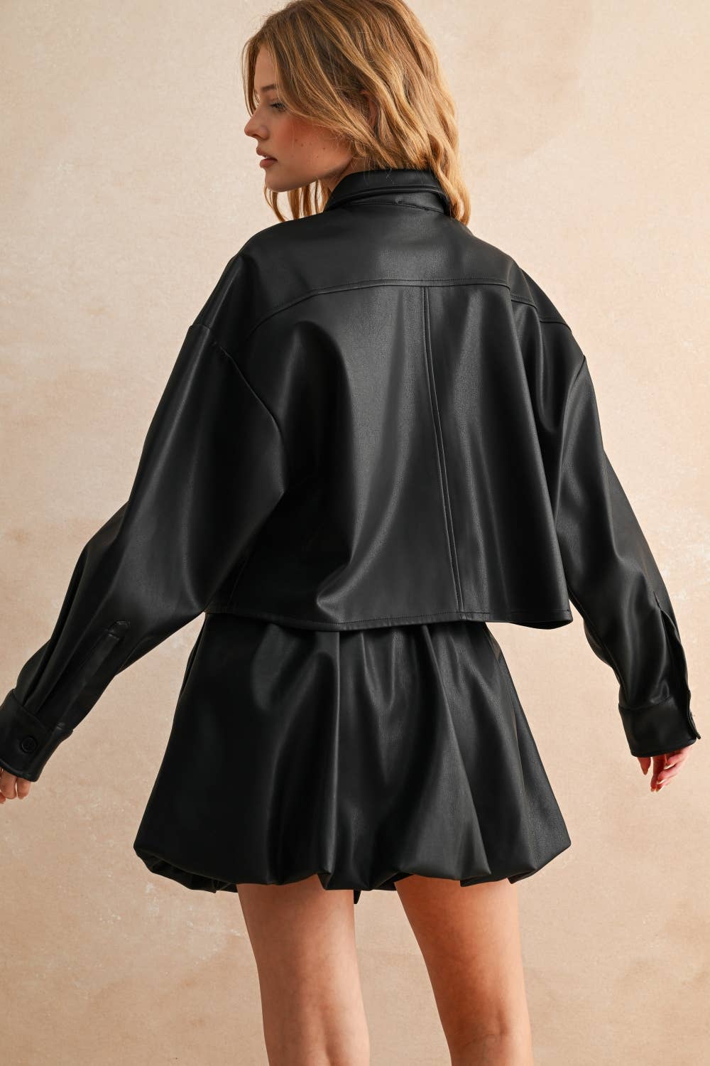 NOIR Jupe ballon mini PU S6451ST en vente sur Faire2