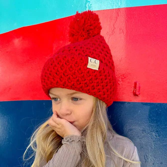 KINDER Bienenstich Strick Pom C.C Mütze KIDS3841 für den Großhandel von C.C Beanie