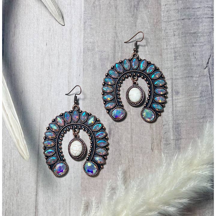 Copper Bound in Love Aurora Borealis Cooper Earrings for wholesale on Faire
