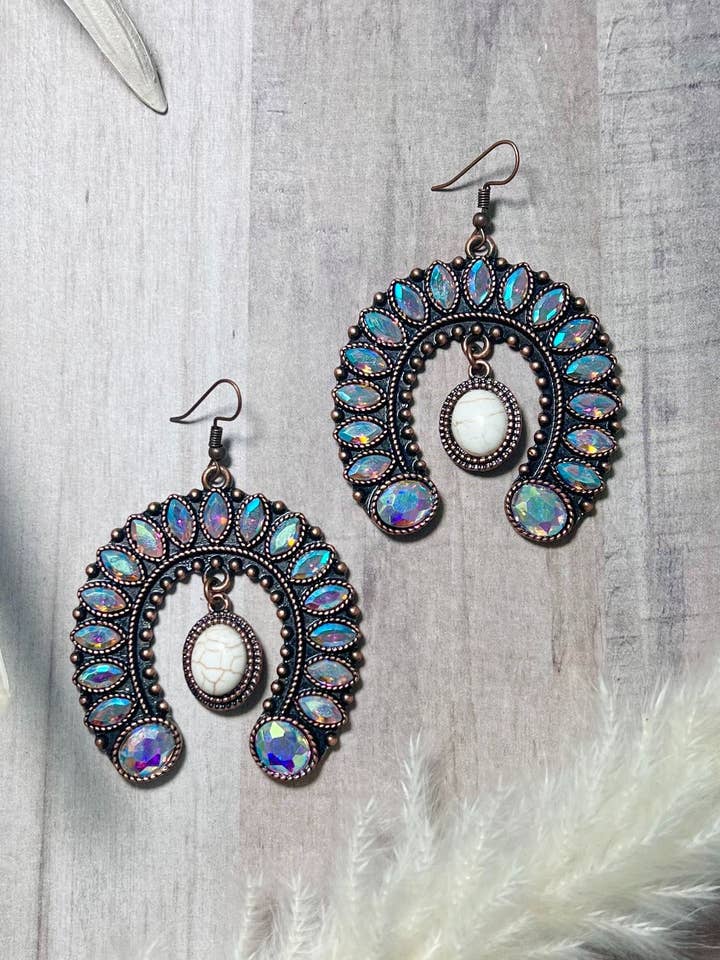 Bound in Love Aurora Borealis Cooper Earrings for wholesale by GRACE+EMMA by Southern Grace