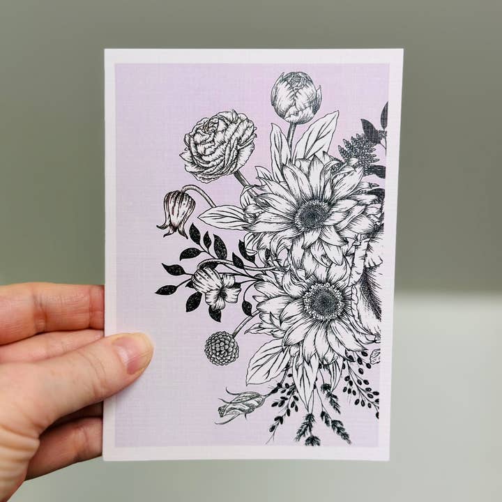 BOTANICALS blank greeting card - lavender for wholesale by Scattered Seed Co