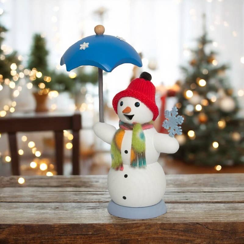 Marketplace24 - Wholesale Incense Holder - Incense Smoker Snowwoman with Umbrella0