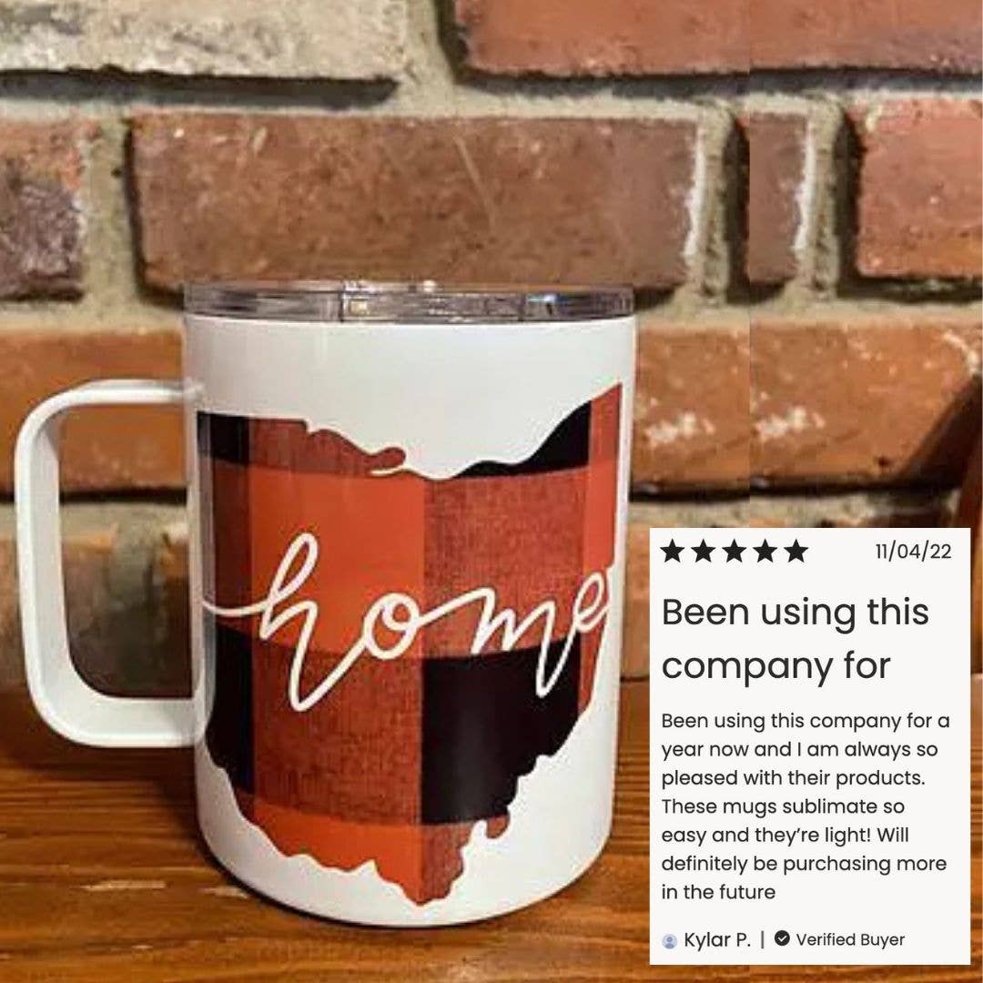 MakerFlo – wholesale Insulated mug/tumbler – 12oz Sublimation Camper Mug8