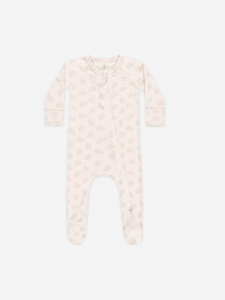 Modal Zip Footie Pink Blossom for wholesale by Quincy Mae