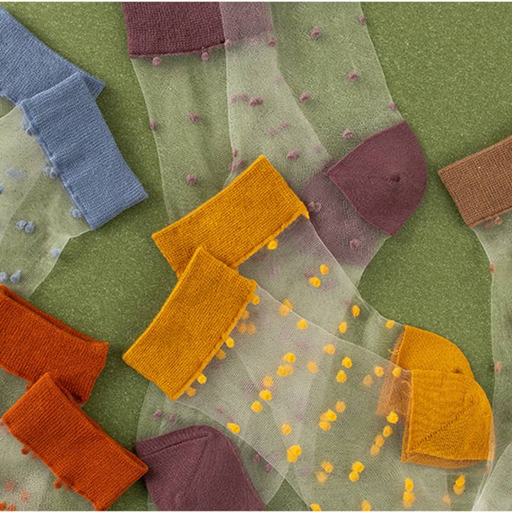 MKS America - Wholesale Socks - Women's - Polka Dots Sheer Mesh Socks9