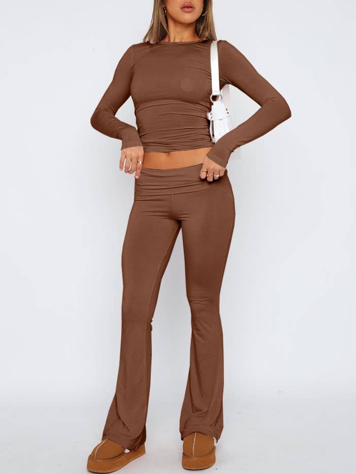 Rosa Clothing - Wholesale Pants - Women's - basic low rise flare pant0