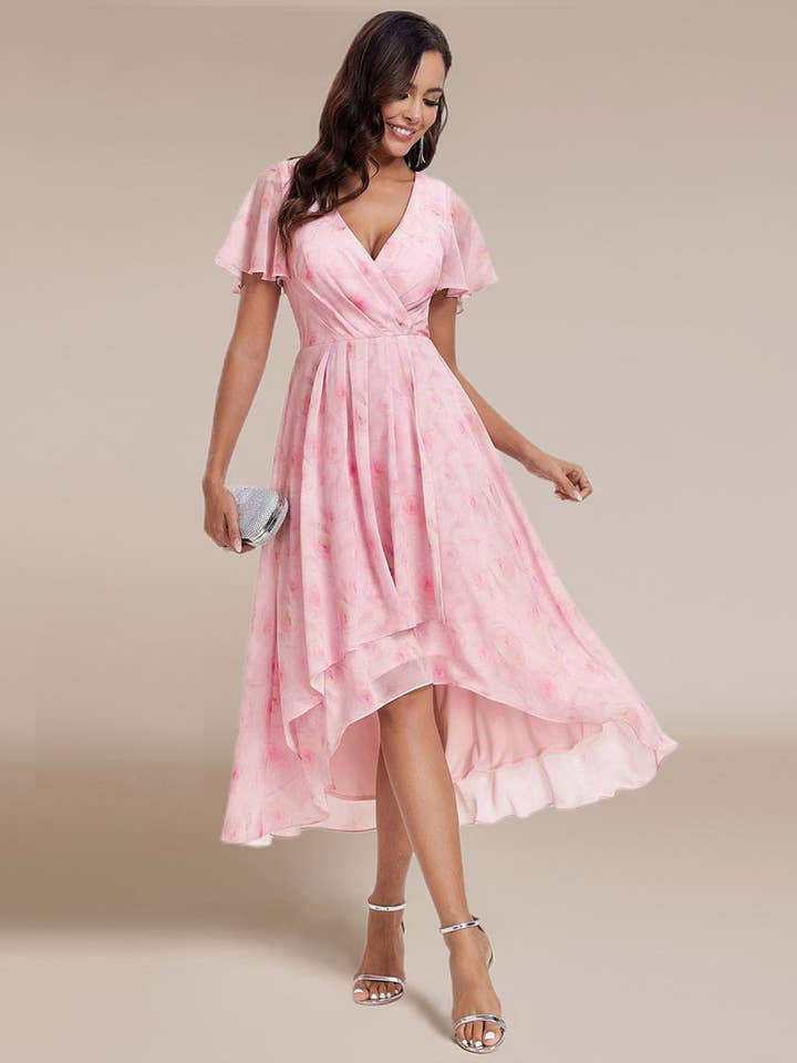 Ever-Pretty - Wholesale Dress – Women's - V-Neck Midi Chiffon Wedding Guest Dresses70