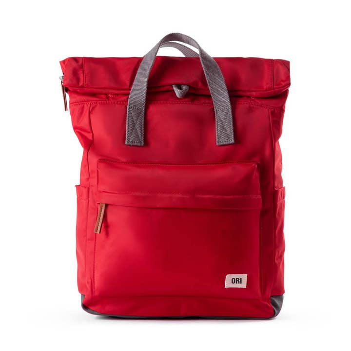 Canfield Medium Backpack in Cranberry Nylon for wholesale by ORI London