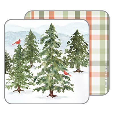 Holiday Drink Coasters - Winter Trees for wholesale by GINA B DESIGNS