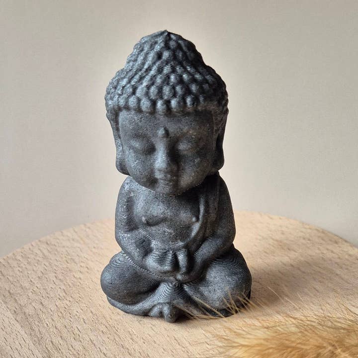 Shungite Meditation Buddha 6cm – Protection, Grounding & Spiritual Cleansing for wholesale by Moonlight Gemstones