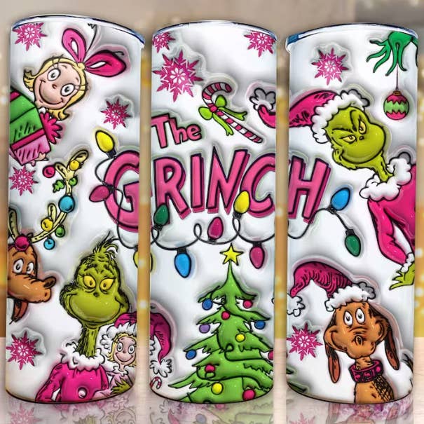 The Grinch Puffy Skinny Tumbler 20oz for wholesale by JAC Wholesale