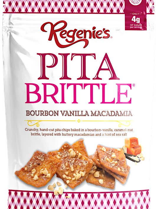 Bourbon Vanilla Macadamia, Pita Brittle® for wholesale by Regenie's All Natural Snacks