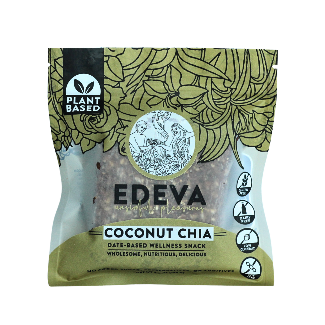 Eden's Unsinful Pleasures - Wholesale Snack Bar - Coconut Chia Wellness Bars1