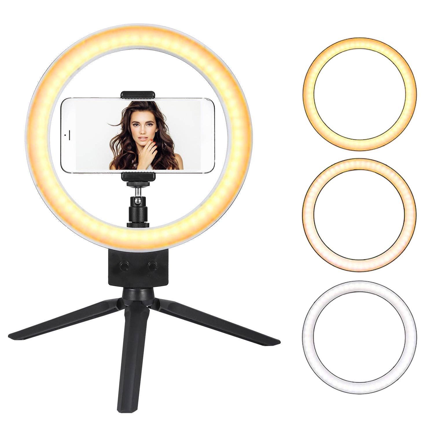 White 9" Dimmable LED Ring Light w/ Tripod Phone Selfie Camera Studio Photo Video Makeup Lamp for wholesale on Faire0