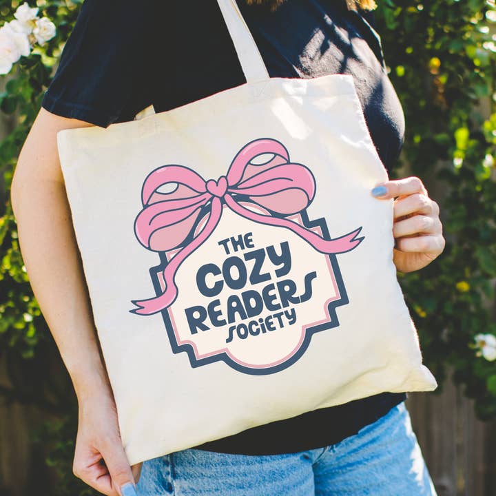 Bookish Canvas Tote Bag | Bookstore Gift | Cozy Reader Club for wholesale by Literari Goods, Co | Book Themed Candles + Gifts