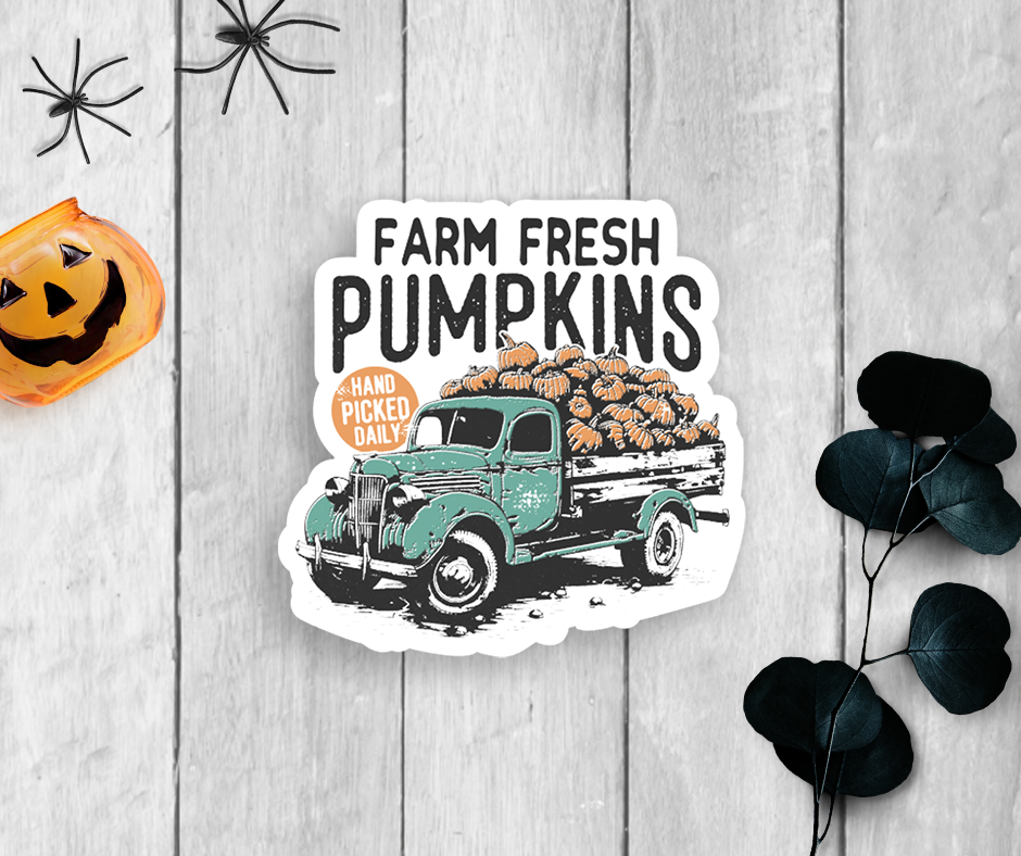 Expression Design Co - Wholesale Sticker - Pumpkin Farm Truck Vinyl Sticker0