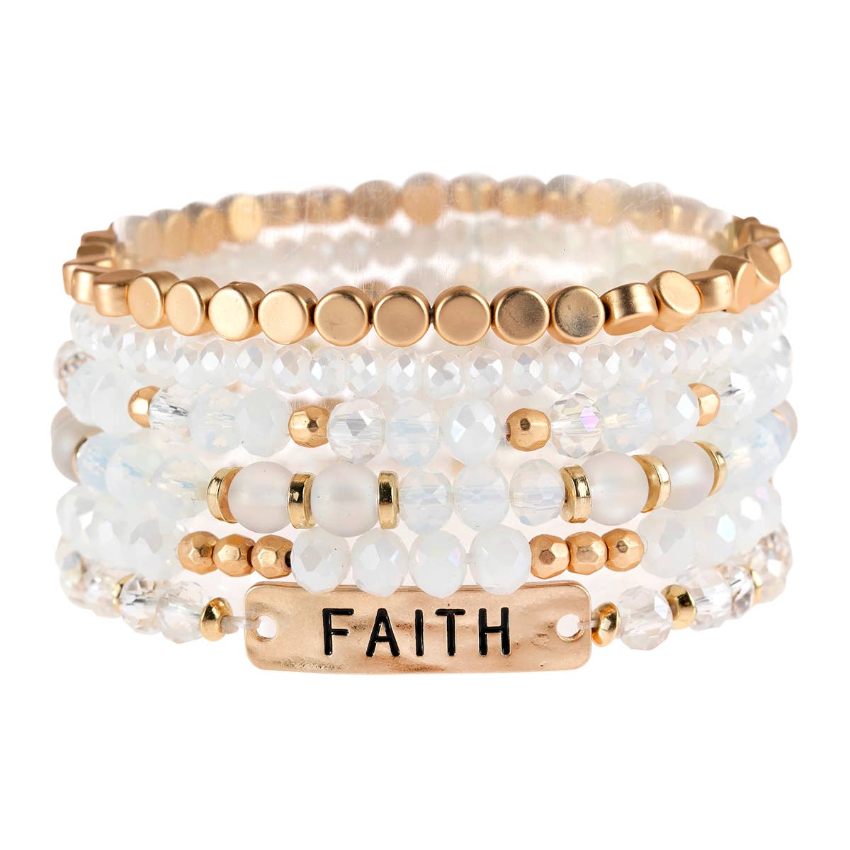 MYS Wholesale Inc - Vente Bracelet de perles - Bracelet à perles mélangées Faith Charm0