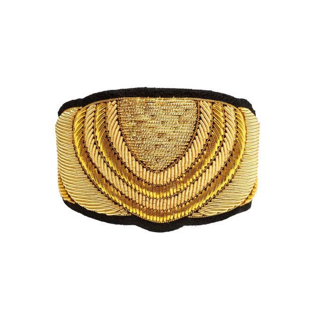 Hand embroidered cuff - Croissant Cuff for wholesale by Macon & Lesquoy