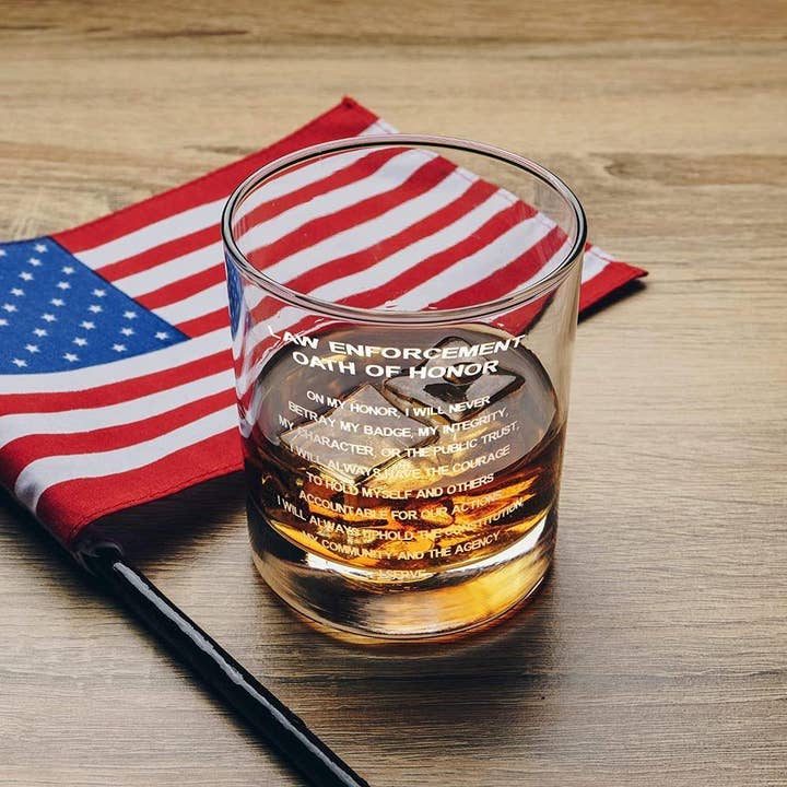 Old Southern Brass - Wholesale Cocktail/Liquor Glass - Police Officer Oath of Honor - Whiskey Glass