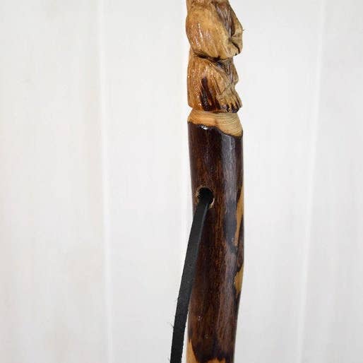 Creation Carvings LLC – wholesale Fitness equipment – Hand Carved Walking Stick, Bear Walking Stick - Grizzly Carving - Bear Stick - Hiking - Dark Wood5