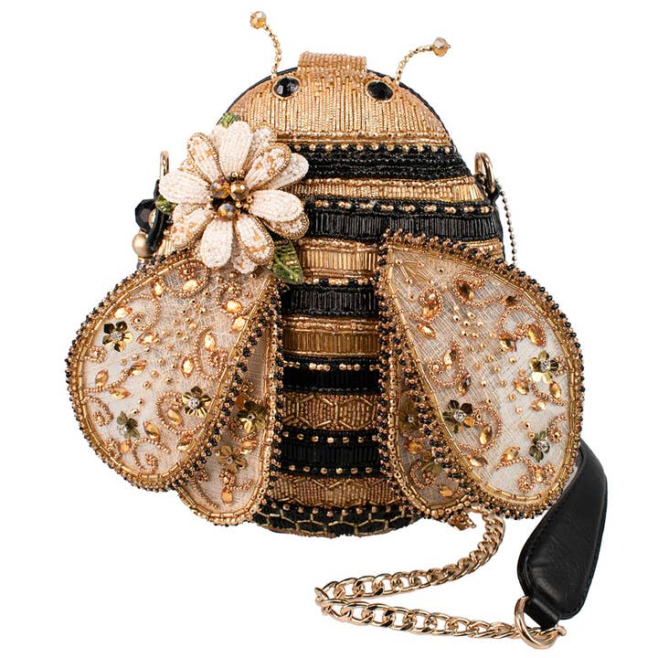 Sweet As Honey Bee Gold and Black Handbag for wholesale by Mary Frances Accessories