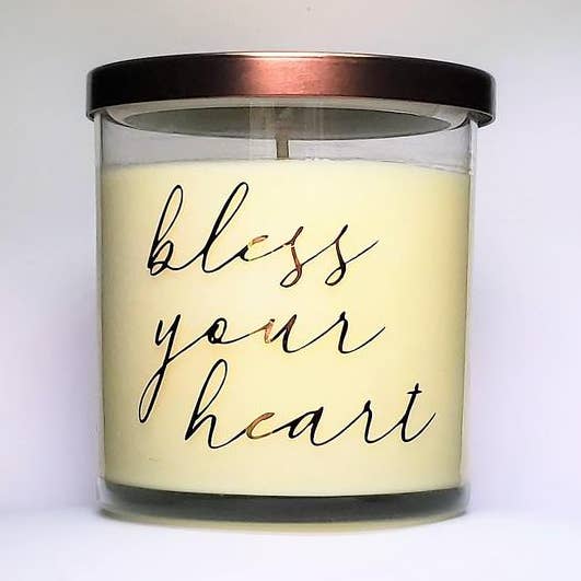 Benedici il tuo cuore candela per la vendita all'ingrosso da parte di Less Than Ladylike Candle Co