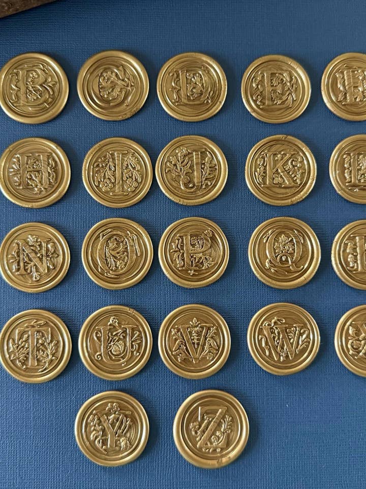 Alphabet Letter Wax Seal Stickers For Weddings for wholesale by Designs by Ashlyn Rose