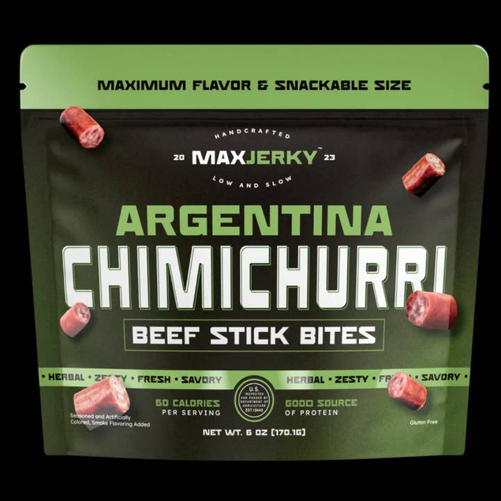 Bouchées de bœuf Chimichurri d'Argentine (170g, Poche Debout) pour la vente par MaxJerky