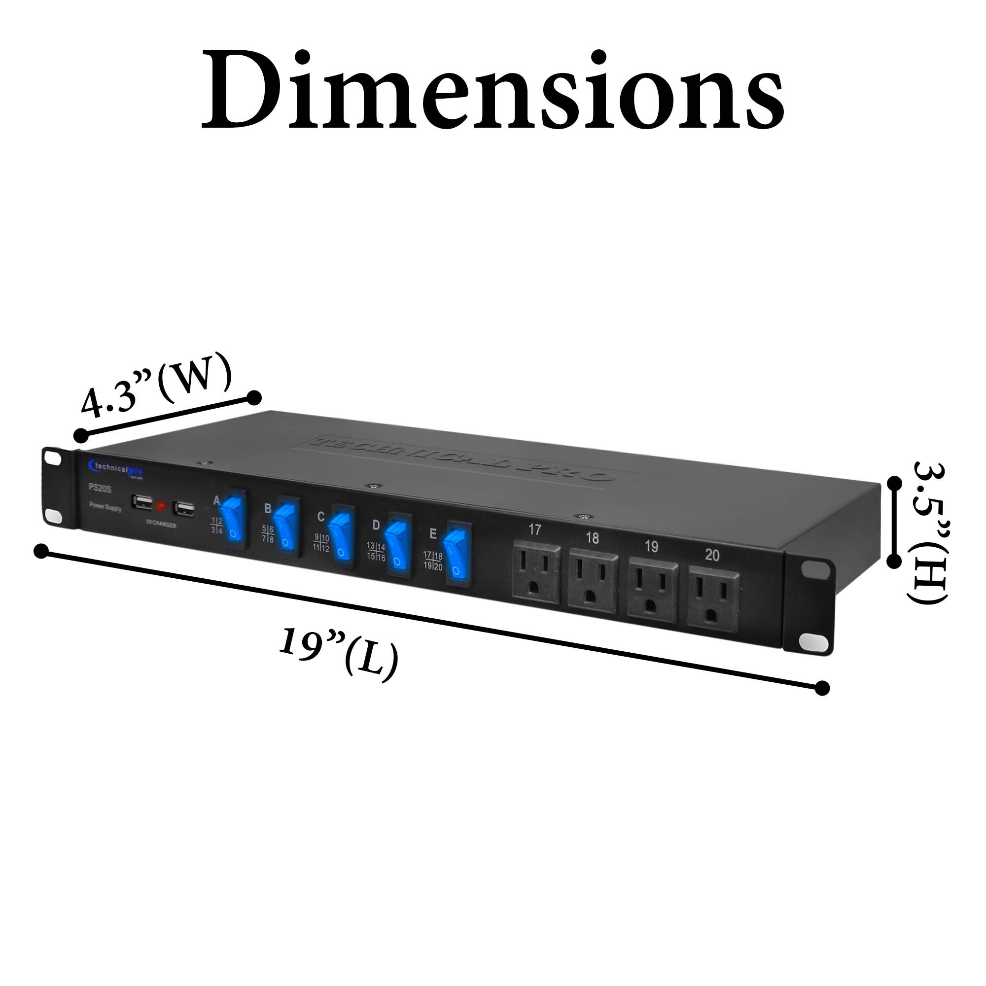 Technical Pro - Wholesale Protractor - Power Supply Strip Unit Surge Protector3