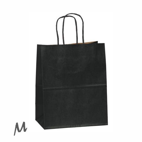 Papiertüten (Größe M) – Schwarz – 100 Stück für den Großhandel von Mini Art Products