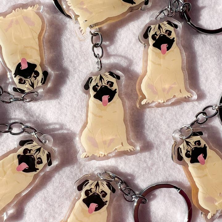 Our Cheery Corner - Wholesale Keychain - Unisex - Pug (fawn) Keychain