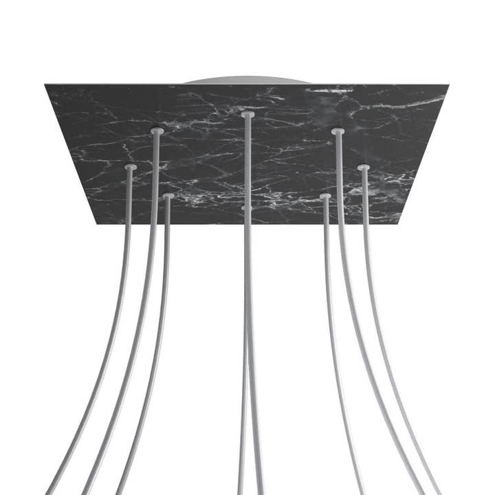 Rosace XXL Rose-One carré, 400 mm avec 8 trous et 4 trous latéraux pour la vente par LIGHTINUP S.R.L.