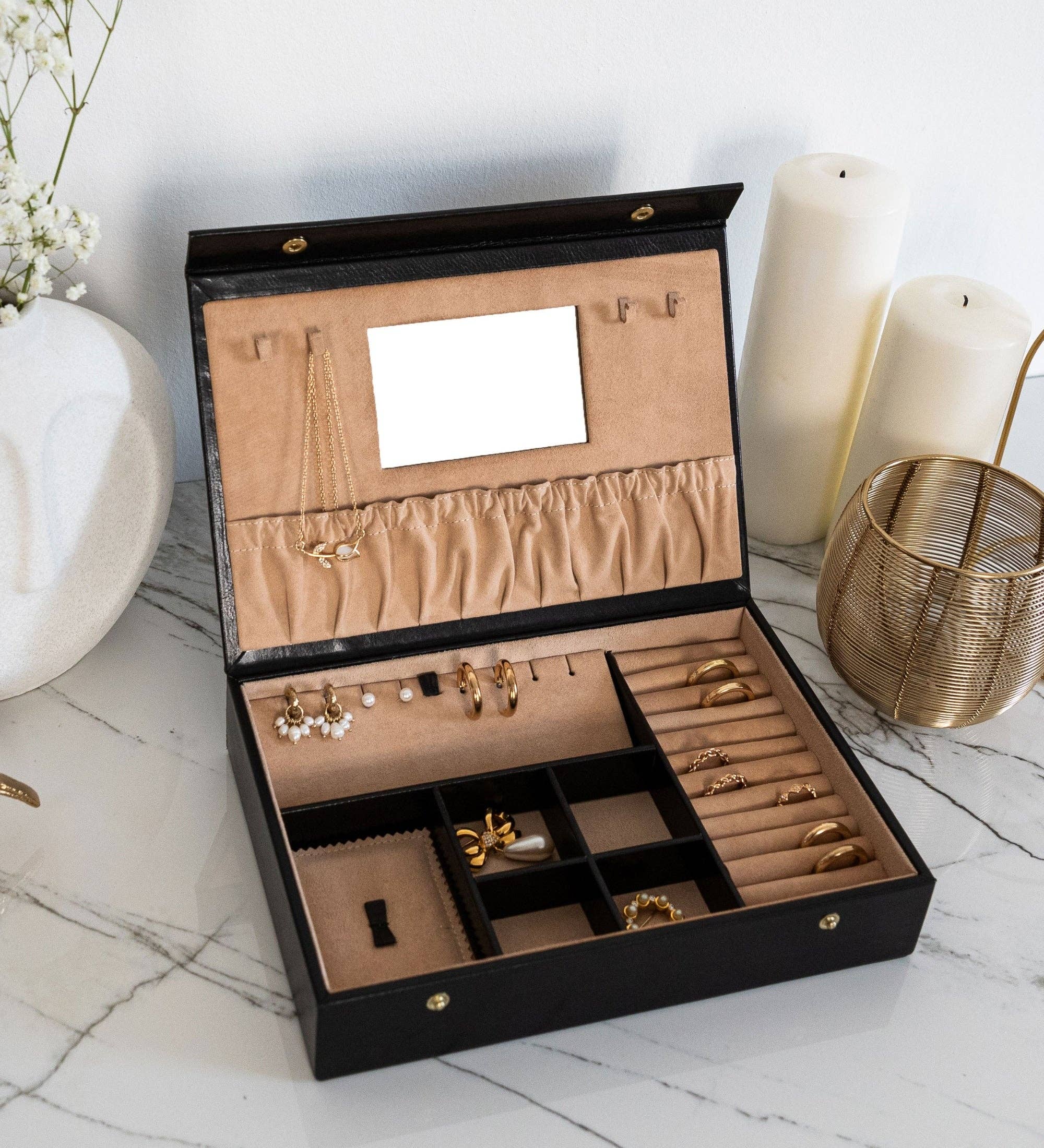 Time Resistance - Wholesale Jewelry Box/Organizer - Womens Leather Jewelry Box Accessory Box - The Line of Beauty20