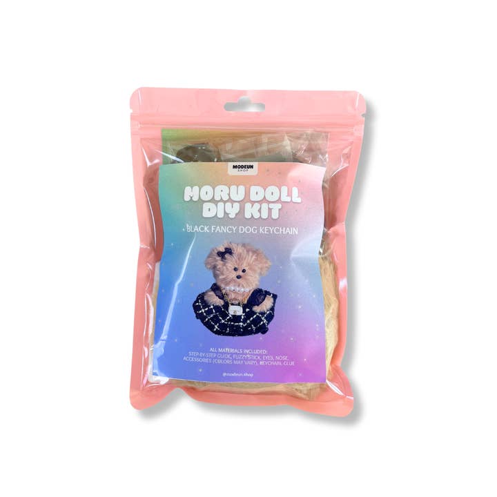 MODEUN SHOP - Wholesale DIY Craft Kit - FANCY BLACK MORU DOG DIY KEYCHAIN KIT4